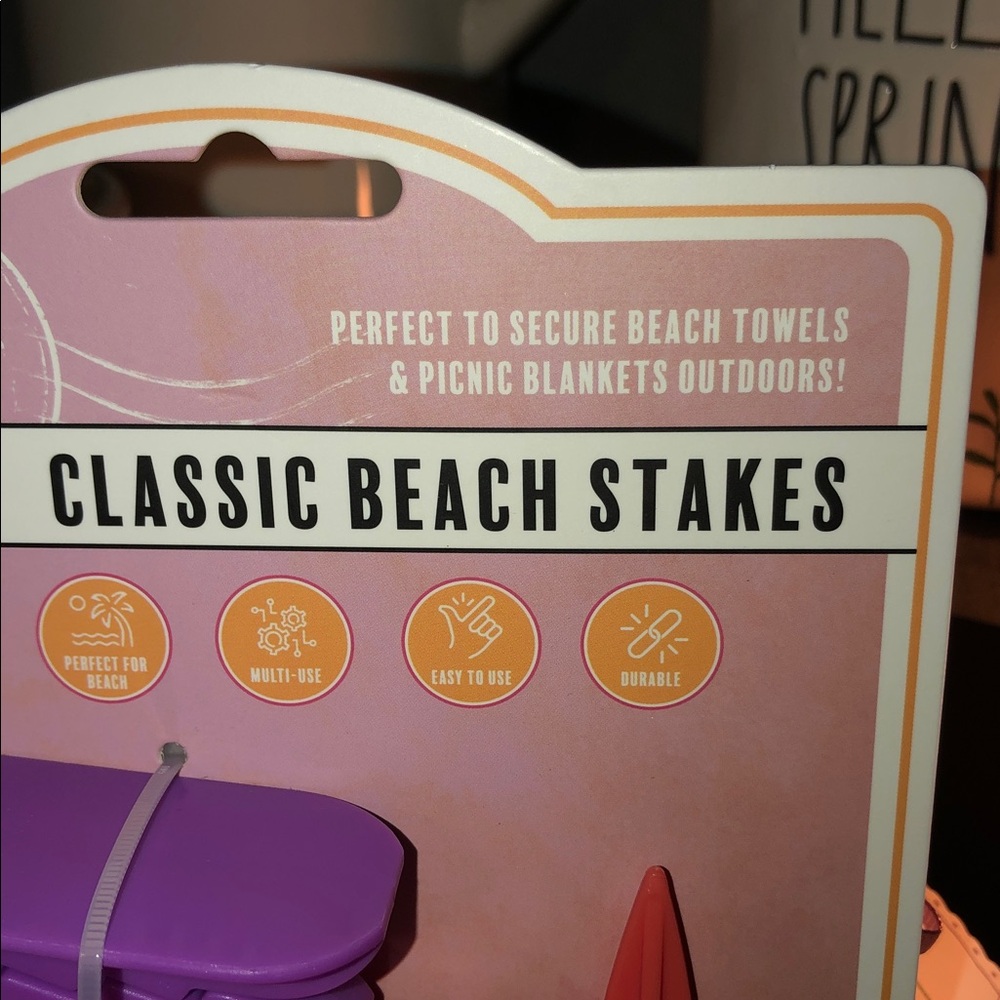 ROAM Classic Beach Stakes — Purple, Pink, Yellow, Orange (4-Pack) - Picture 2 of 8